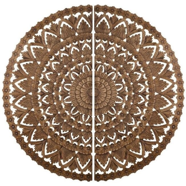 PTMD Wandornament Willian Bruin 2 delen - Ø 180 cm