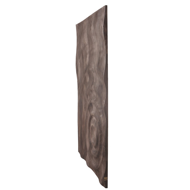 PTMD Wandornament Mattin Bruin mangohout rechthoekig met cirkels