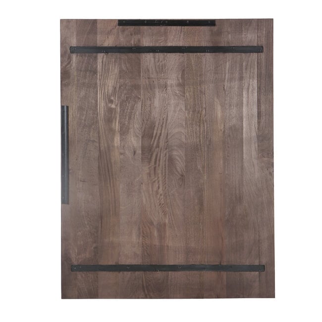 PTMD Wandornament Mattin Bruin mangohout rechthoekig met cirkels