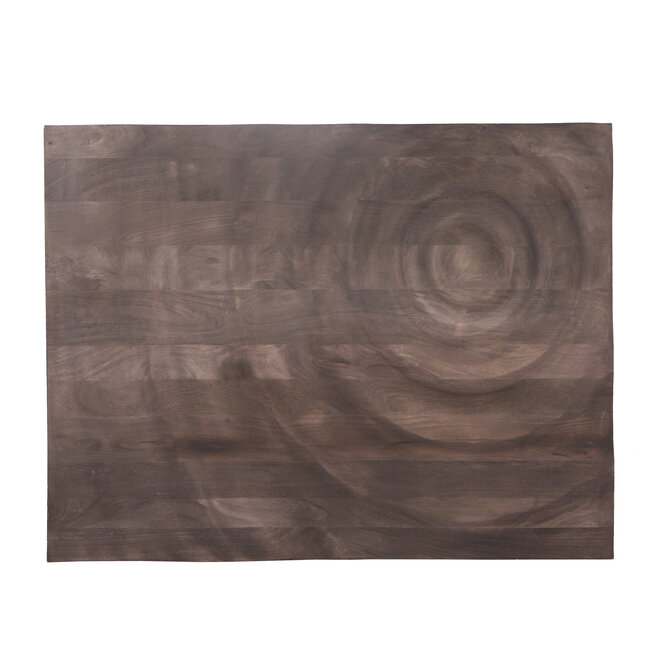 PTMD Wandornament Mattin Bruin mangohout rechthoekig met cirkels