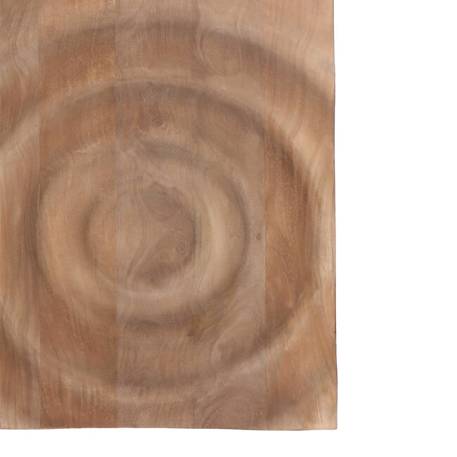 PTMD Wandornament Mattin lichtbruin mangohout rechthoekig met cirkels