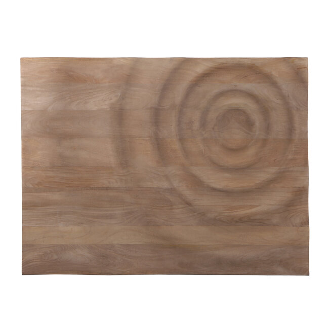 PTMD Wandornament Mattin lichtbruin mangohout rechthoekig met cirkels