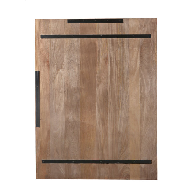 PTMD Wandornament Mattin lichtbruin mangohout rechthoekig met cirkels