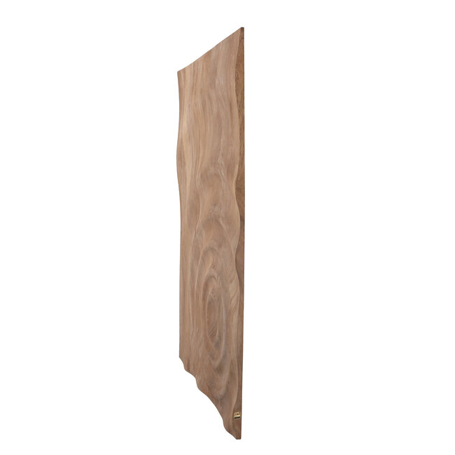 PTMD Wandornament Mattin lichtbruin mangohout rechthoekig met cirkels