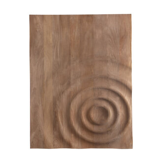 PTMD Wandornament Mattin lichtbruin mangohout rechthoekig met cirkels