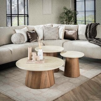 WoonStijl Salontafel set van 3 Romano tapse poot