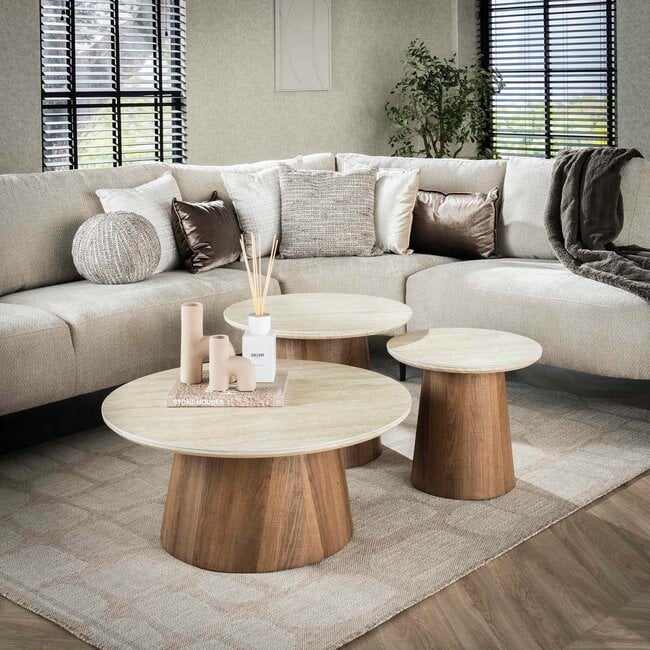 WoonStijl Salontafel set van 3 Romano tapse poot