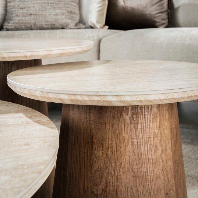 WoonStijl Salontafel set van 3 Romano tapse poot