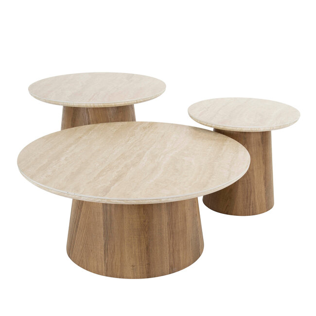 WoonStijl Salontafel set van 3 Romano tapse poot