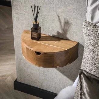 WoonStijl Nachtkastje 1L curve / Massief acacia naturel