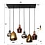 WoonStijl Hanglamp 3+3 mix glass tricolore