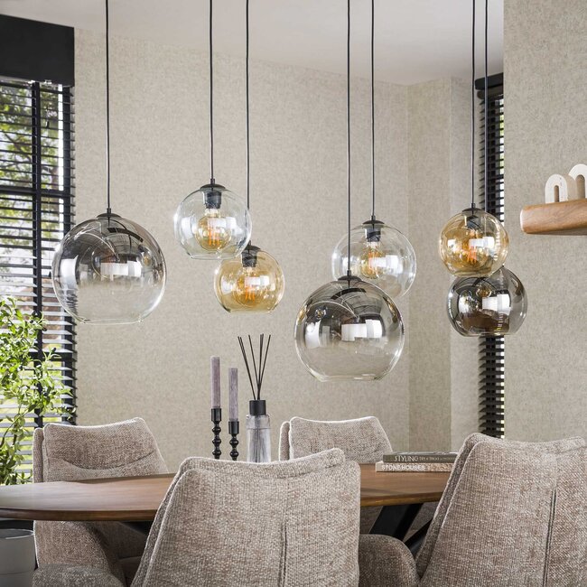 WoonStijl Hanglamp 4+3 multi globe XL