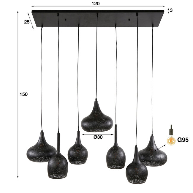 WoonStijl Hanglamp 4+3 zip