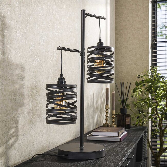 WoonStijl Tafellamp 2L spindle / Slate grey