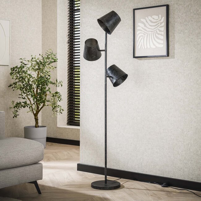 WoonStijl Vloerlamp 3x Kinetic / Charcoal