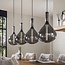 WoonStijl Hanglamp Drop smoke glass met 4 lampen
