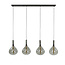 WoonStijl Hanglamp Drop smoke glass met 4 lampen