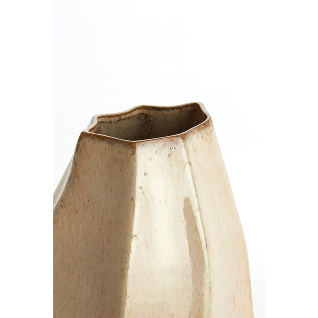 Light en Living Vaas deco 25,5x22x27 cm CHIADO glans beige