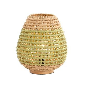Light en Living Tafellamp Ø32x34,5 cm KALIPA rotan  naturel+groen