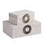 PTMD Opbergbox Hazael Beige suede set van 2