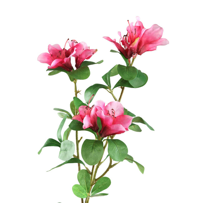 PTMD Kunstbloem roze azalea met bladeren
