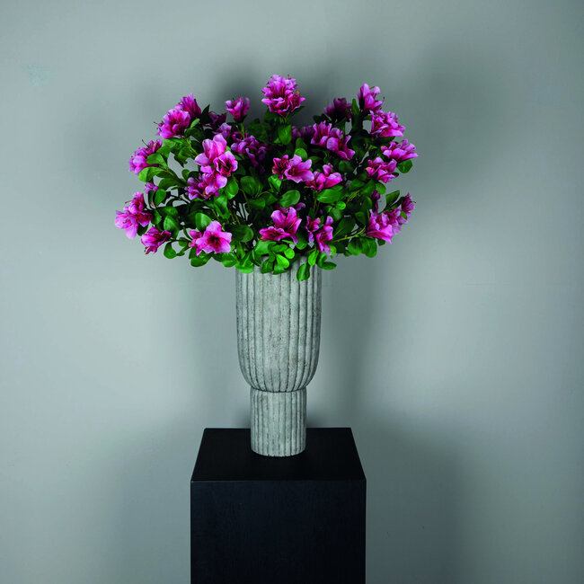 PTMD Kunstbloem roze azalea met bladeren