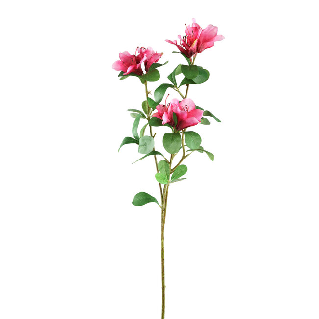 PTMD Kunstbloem roze azalea met bladeren