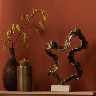 PTMD Ornament Maryan Brass aluminium op marmeren voet L