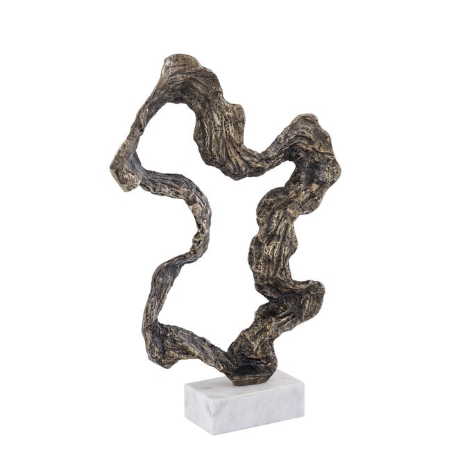PTMD Ornament Maryan Brass aluminium op marmeren voet L