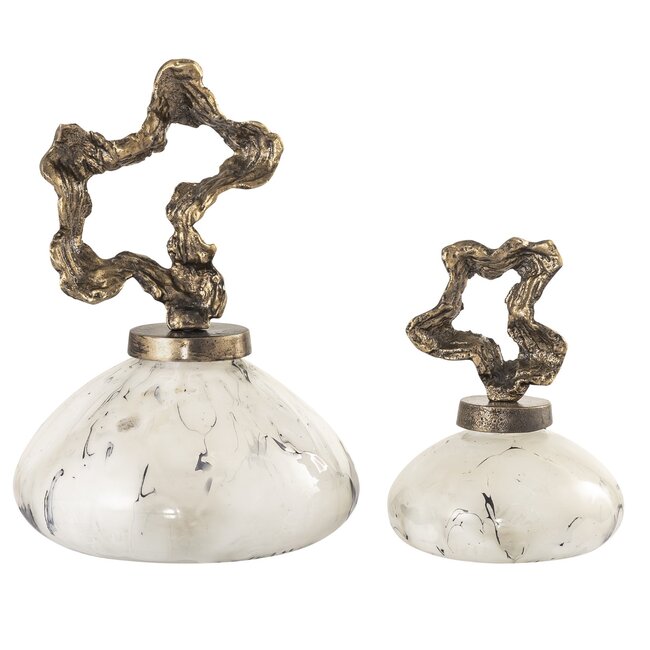 PTMD Ornament Maryan Parelvormig met aluminium deksel S
