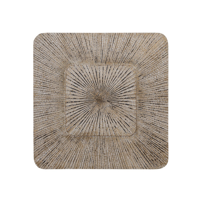 PTMD Wandornament Dishita Crème vierkant mdf S