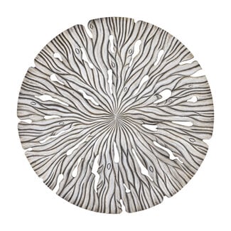 PTMD Wandornament Bonte Creme MDF Wavy rond L