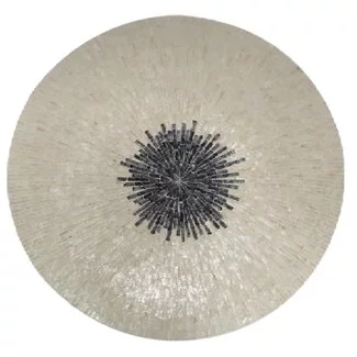 PTMD Wandornament Vojtech Wit rond bamboo L