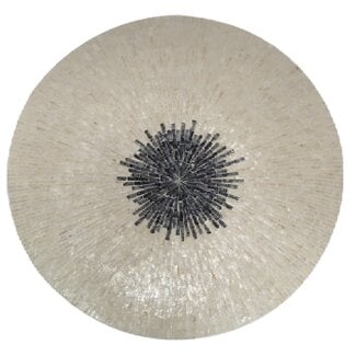 PTMD Wandornament Vojtech Wit rond bamboo M