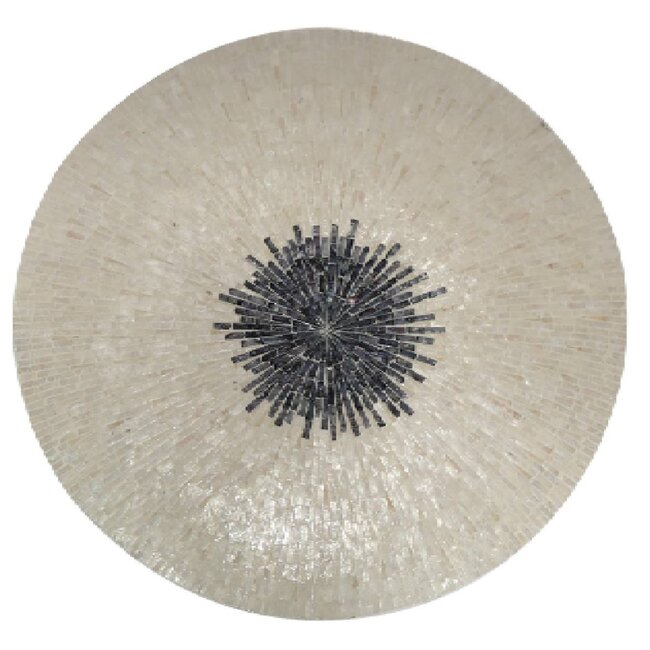 PTMD Wandornament Vojtech Wit rond bamboo M