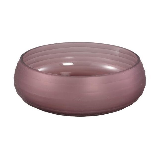 PTMD Schaal Nadah Roze met geribbeld mat glas