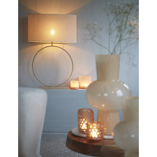 Light en Living Ovale Lampenkap BRESKA in Parelwit - Stijlvol design in diverse maten