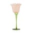 Light en Living Theelicht op voet Ø10,5x22,5 cm FLOWALY glas groen+peach