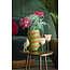 Light en Living Theelicht op voet Ø10,5x22,5 cm FLOWALY glas groen+peach