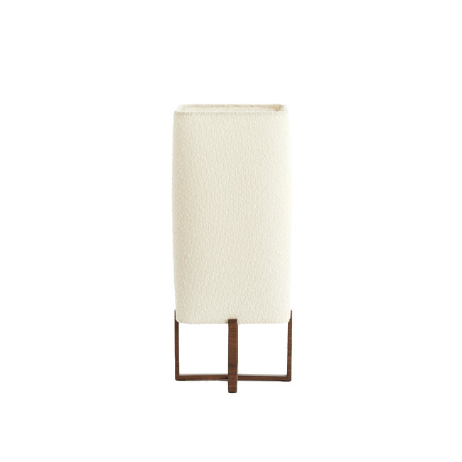 Light en Living Tafellamp 21,5X21,5X50,5 Cm WYN hout D Bruin+Boucl Creme