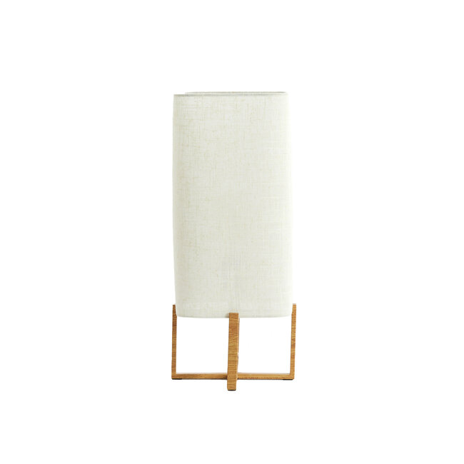 Light en Living Tafellamp 21,5X21,5X50,5 Cm WYN hout Natur+Linen Creme