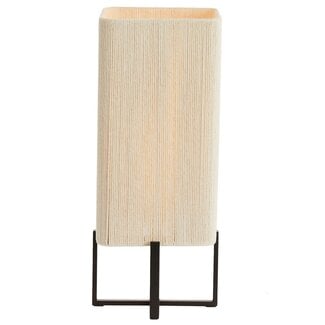 Light en Living Tafellamp 21,5X21,5X50,5 Cm WYN Mat zwart+touw creme