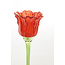 Light en Living Theelicht op voet Ø10,5x22,5 cm FLOWALY glas groen+rood