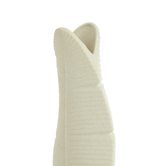 Light en Living Vaas  Deco 19x11x46,5 cm LOU keramiek mat creme