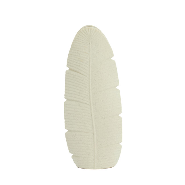 Light en Living Vaas  Deco 19x11x46,5 cm LOU keramiek mat creme