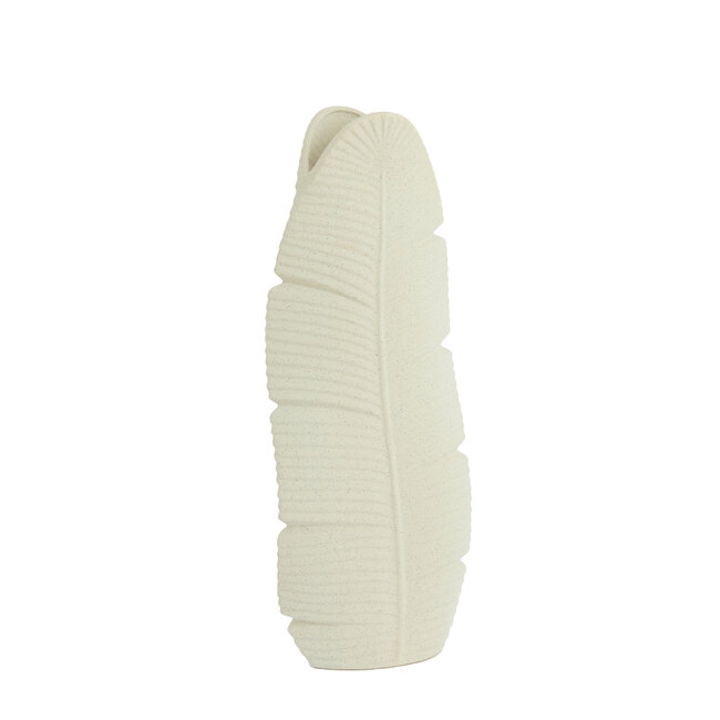 Light en Living Vaas  Deco 19x11x46,5 cm LOU keramiek mat creme