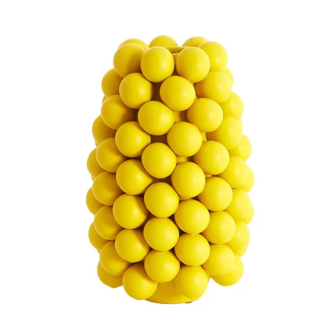 Light en Living Vaas deco Ø18X28 cm BOYANG keramiek mat geel