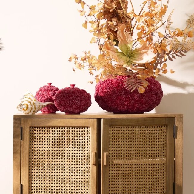Light en Living Vaas Deco Ø37X21 Cm Coral Rood