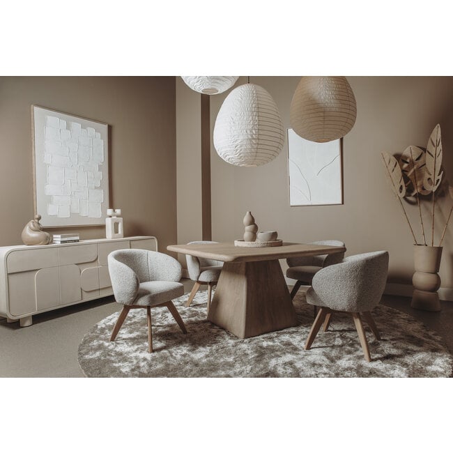 Tower Living Brescia Armstoel - fabric Puente 06 beige white (draaibaar)