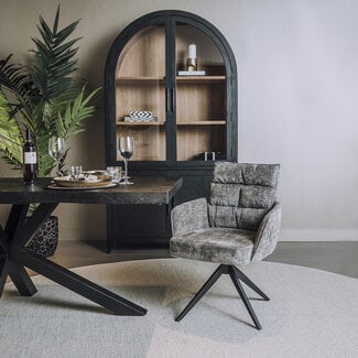 Tower Living Rosora Armstoel - HZ6068-85 grey (draaibaar)